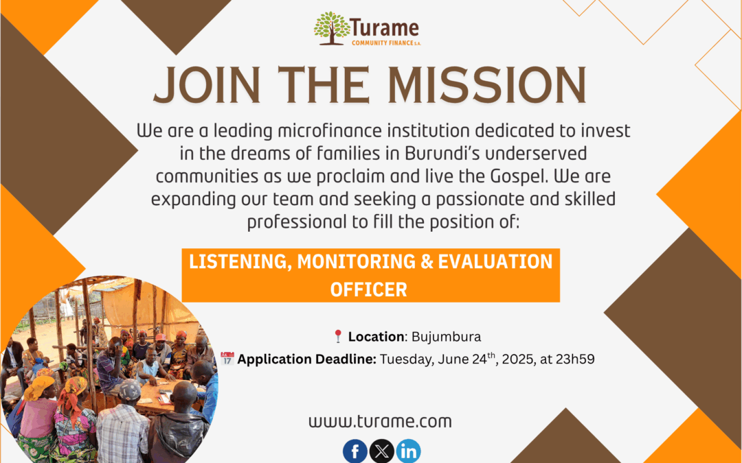 Join Turame’s Mission as Listening, Monitoring & Evaluation Officer