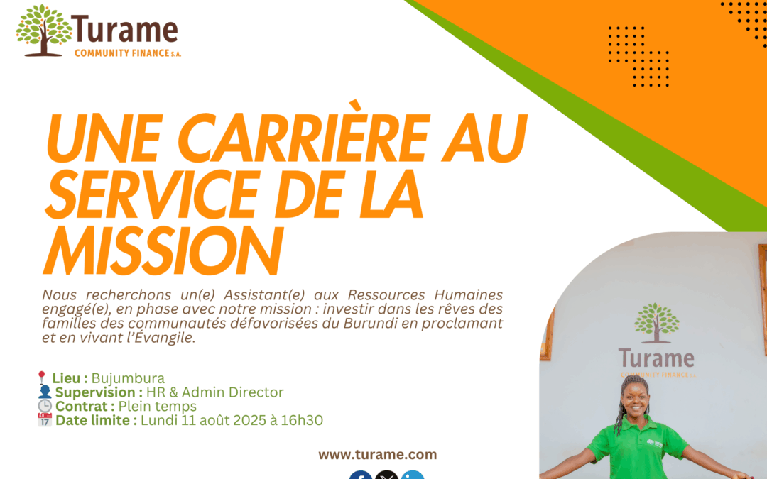 Une carrière au service de la mission : Recrutement d’un(e) Assistant(e) RH